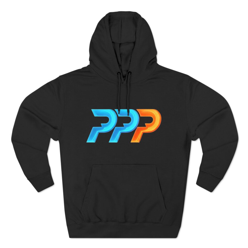 Black PPP Logo Fleece Hoodie